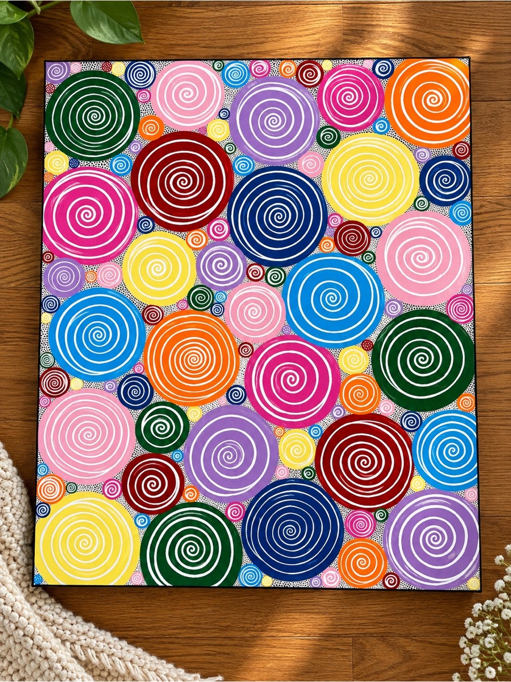 Colorful Swirl Wall Art Canvas Painting